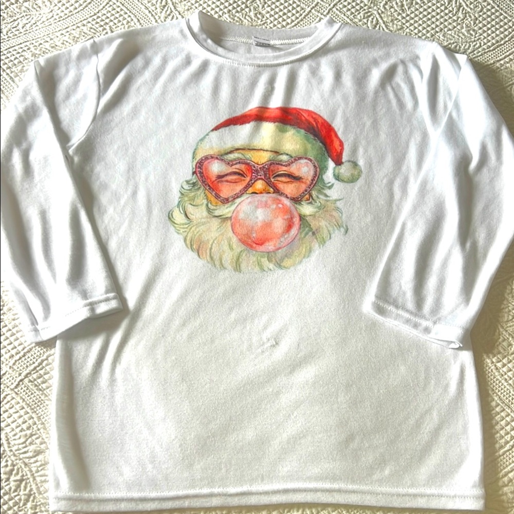 Laughing Giraffe shirt with sublimation Santa